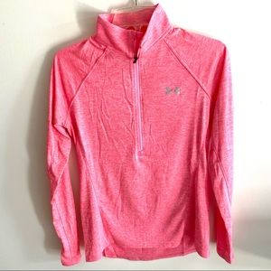 Under Armour Long Sleeve Melon Pink Quarter Zip Size Small